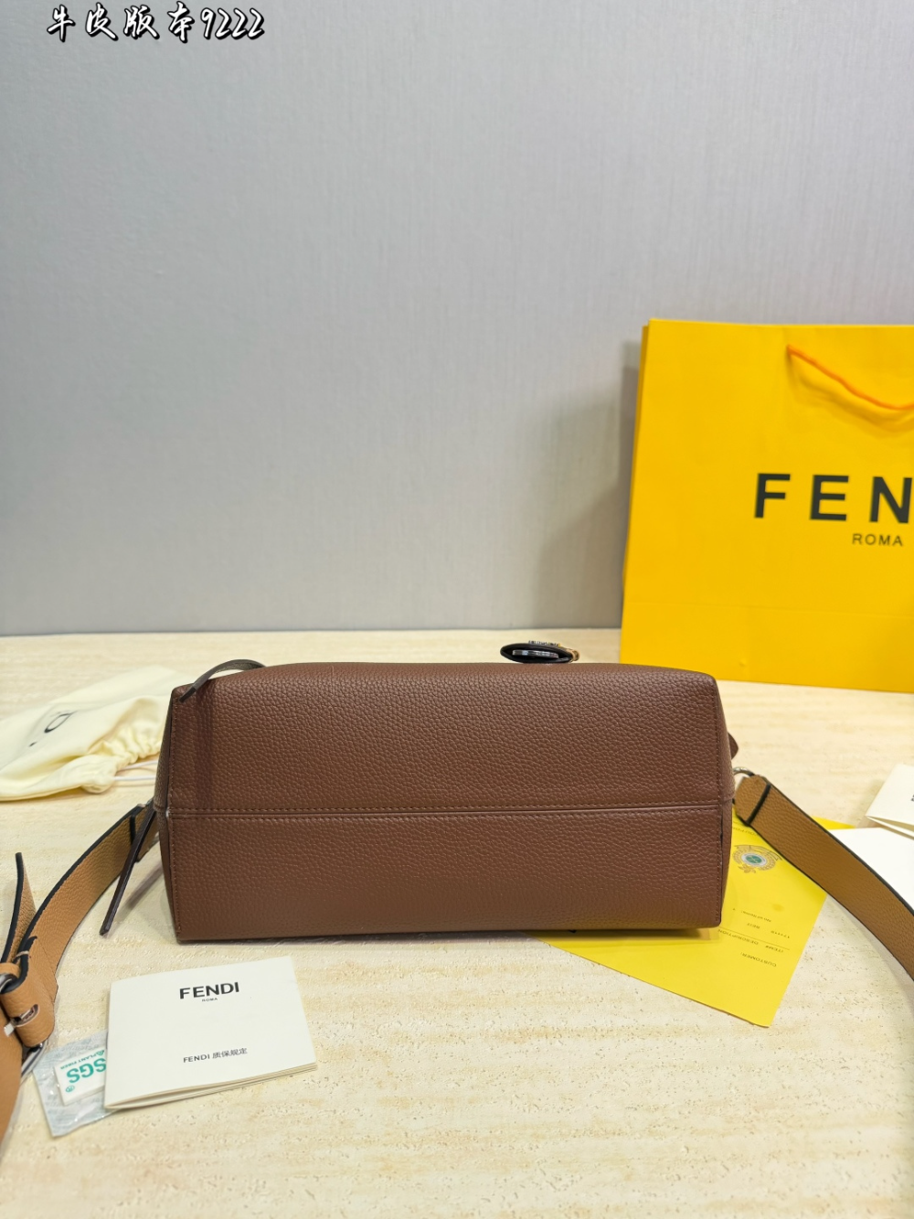 White/Brown Handbag for Women 27*18cm FEM24
