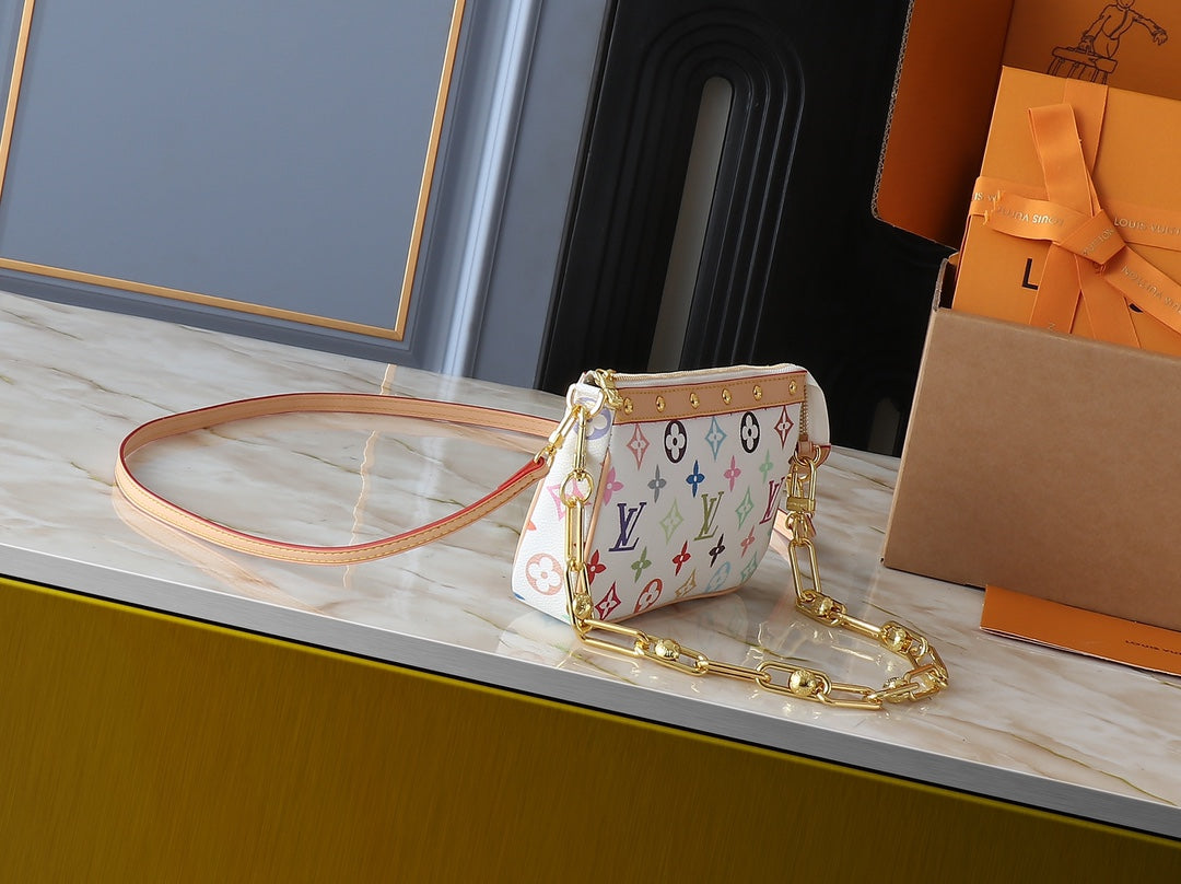 Designer Clash Color Crossbody Bag for Women 22.0x13.0x4.0cm LEM248