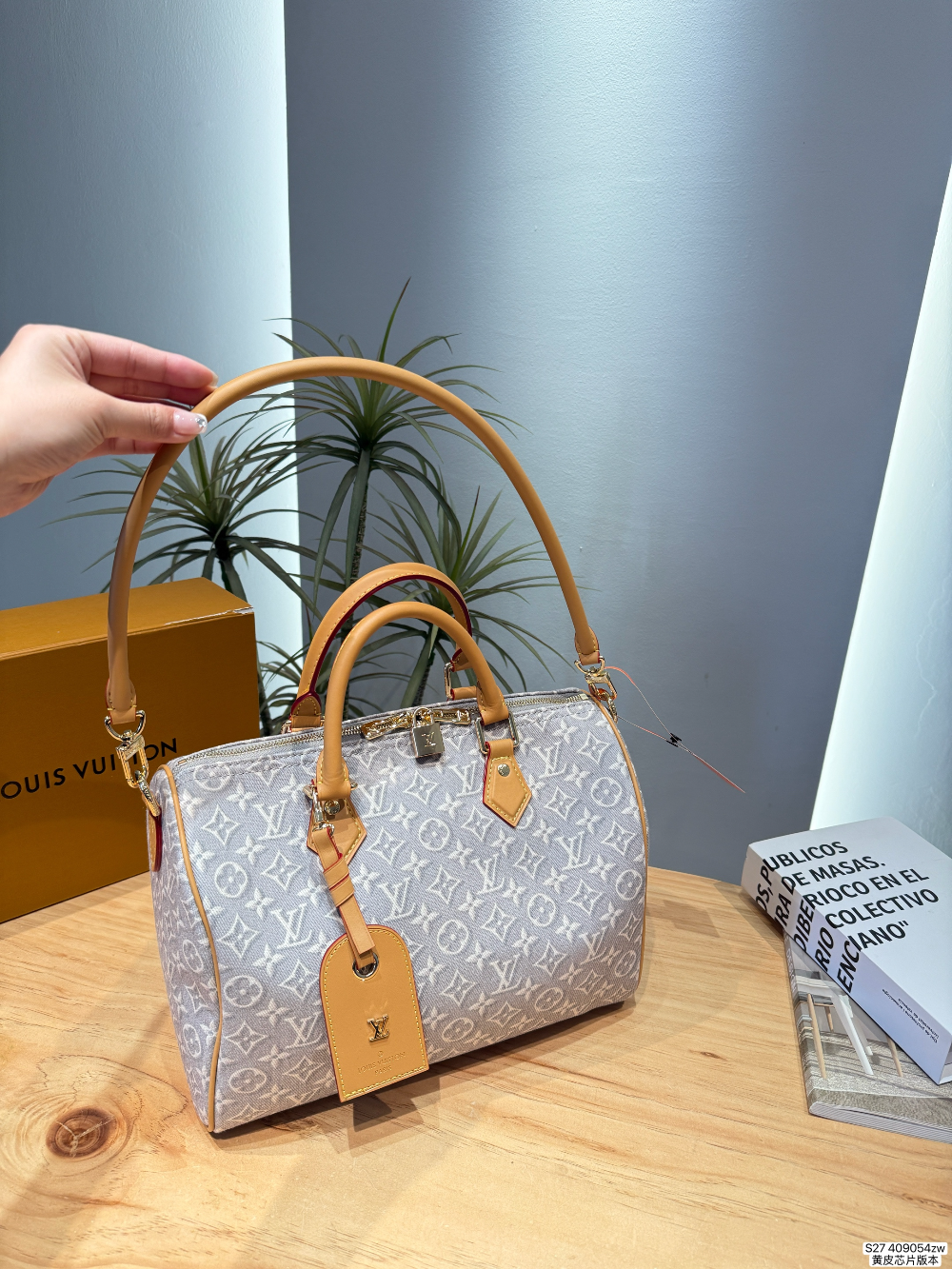 Gray/Silver Handbag for Women 30x21x17cm LEM483
