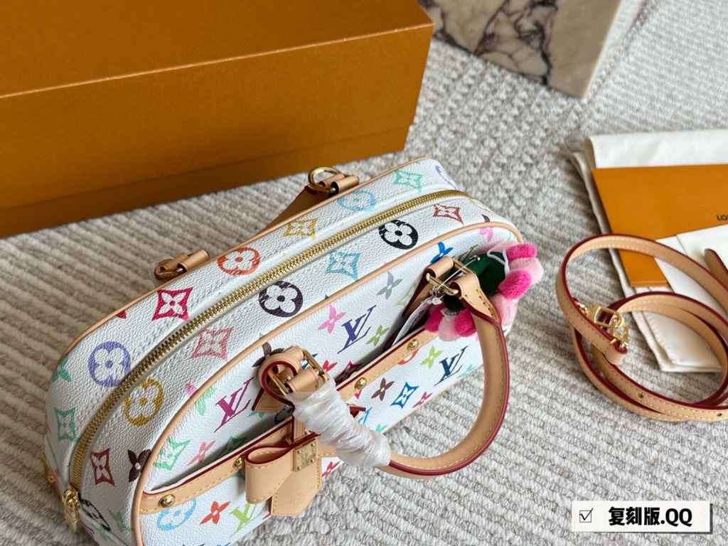 White/Brown Handbag for Women 27*19cm LEM517