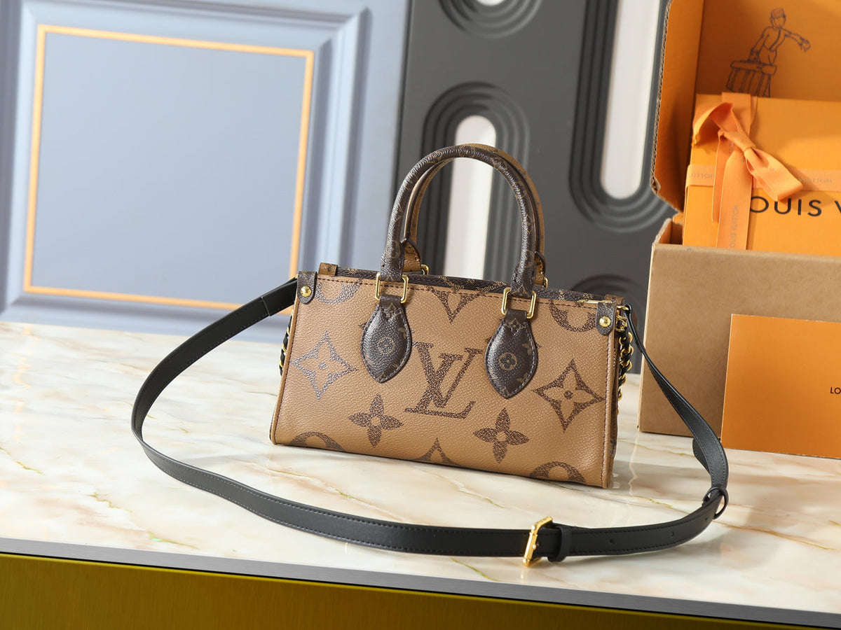 Black/Brown Handbag for Women 25.0x13.0x10.0cm LEM433