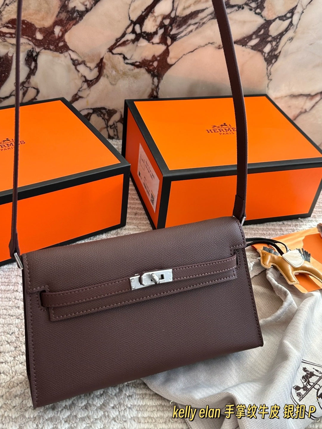 Black/Brown Handbag for Women 25*15cm HEM98