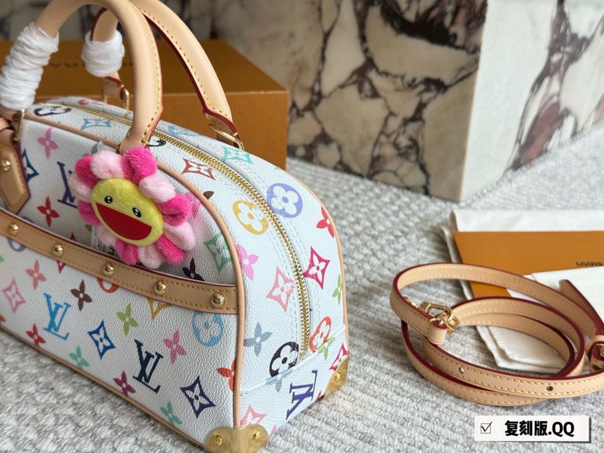White/Brown Handbag for Women 27*19cm LEM517