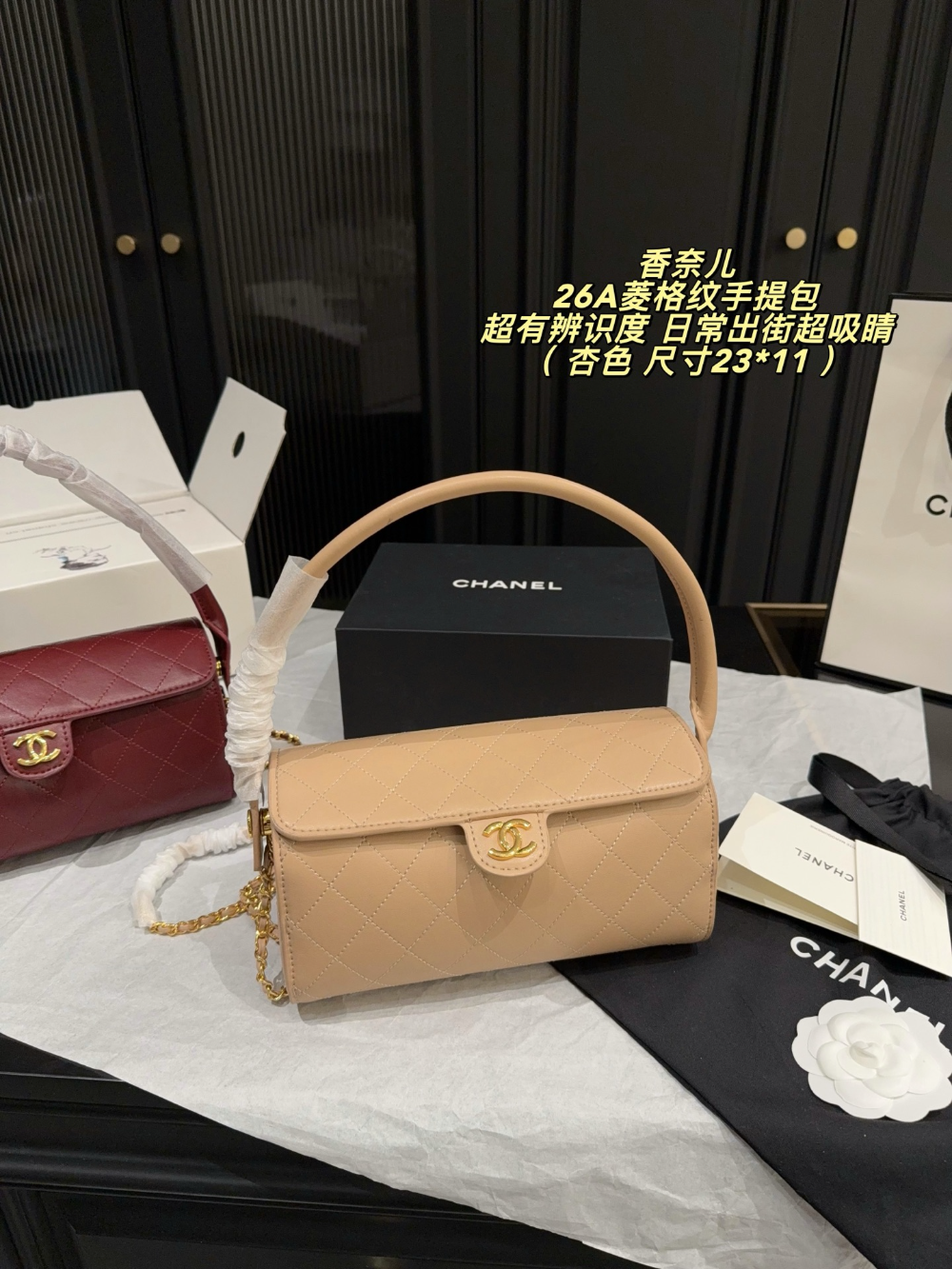Black/White Handbag for Women 23*11cm CEM303
