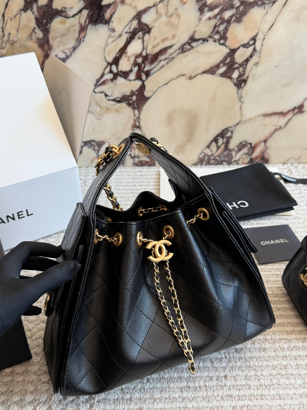 Black/White Handbag for Women 25cm CEM269