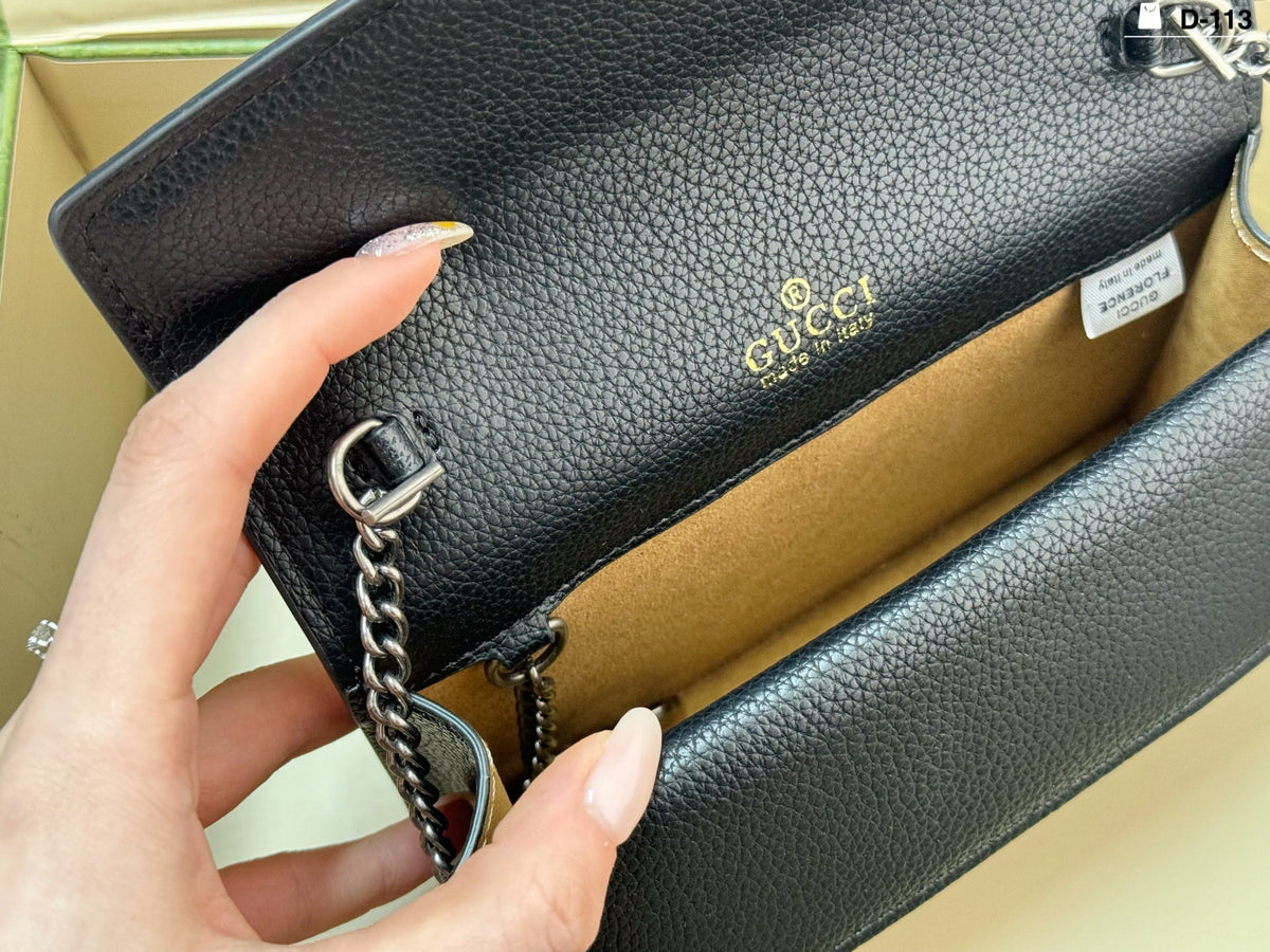 Black/White Handbag for Women 18x10cm GEM147