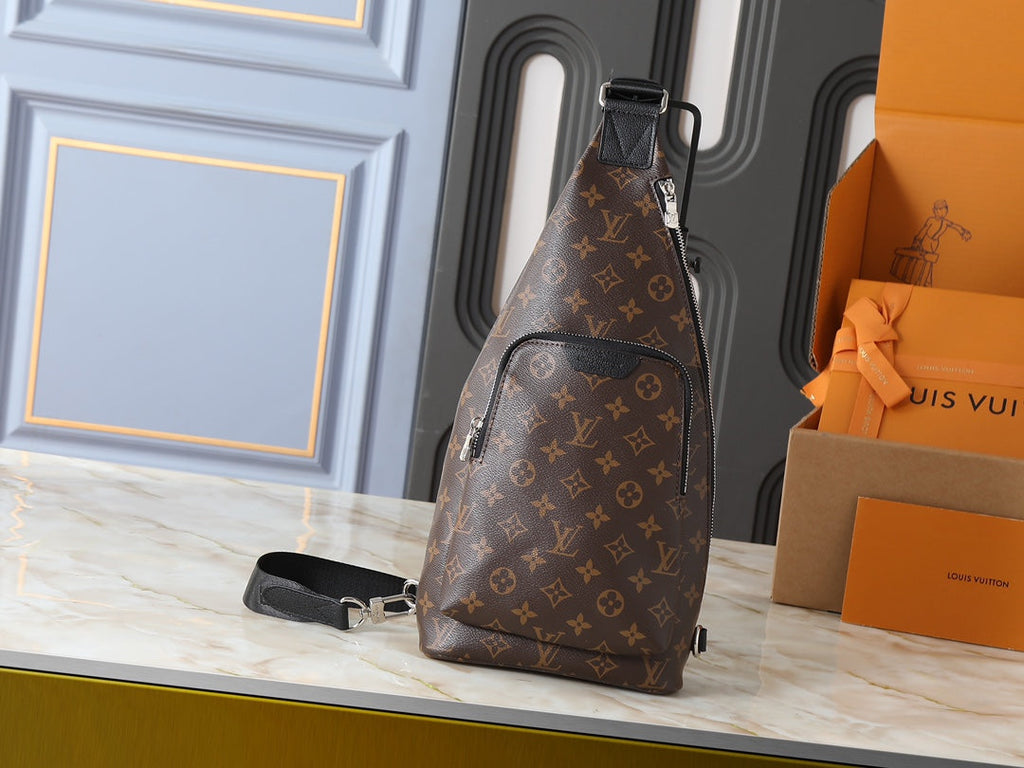 Black/Brown Crossbody Bag for Women 20*42*6cm LEM331