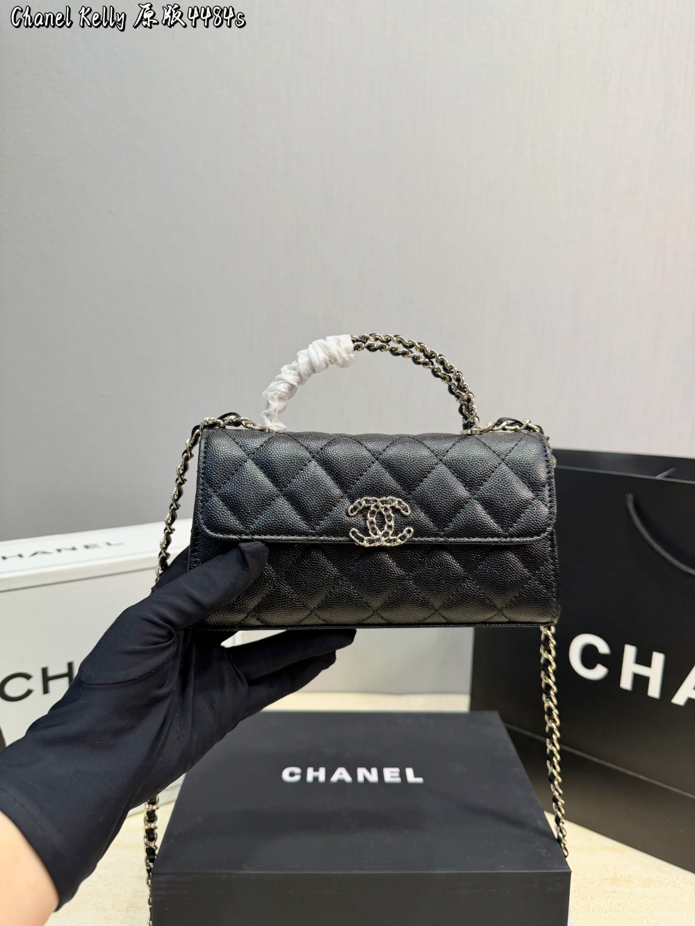 Black/White Handbag for Women 18x10x4.5cm CEM306