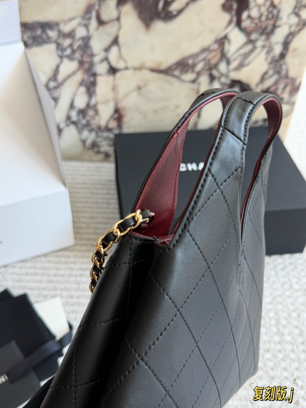 Black/White Handbag for Women 23*25cm CEM309