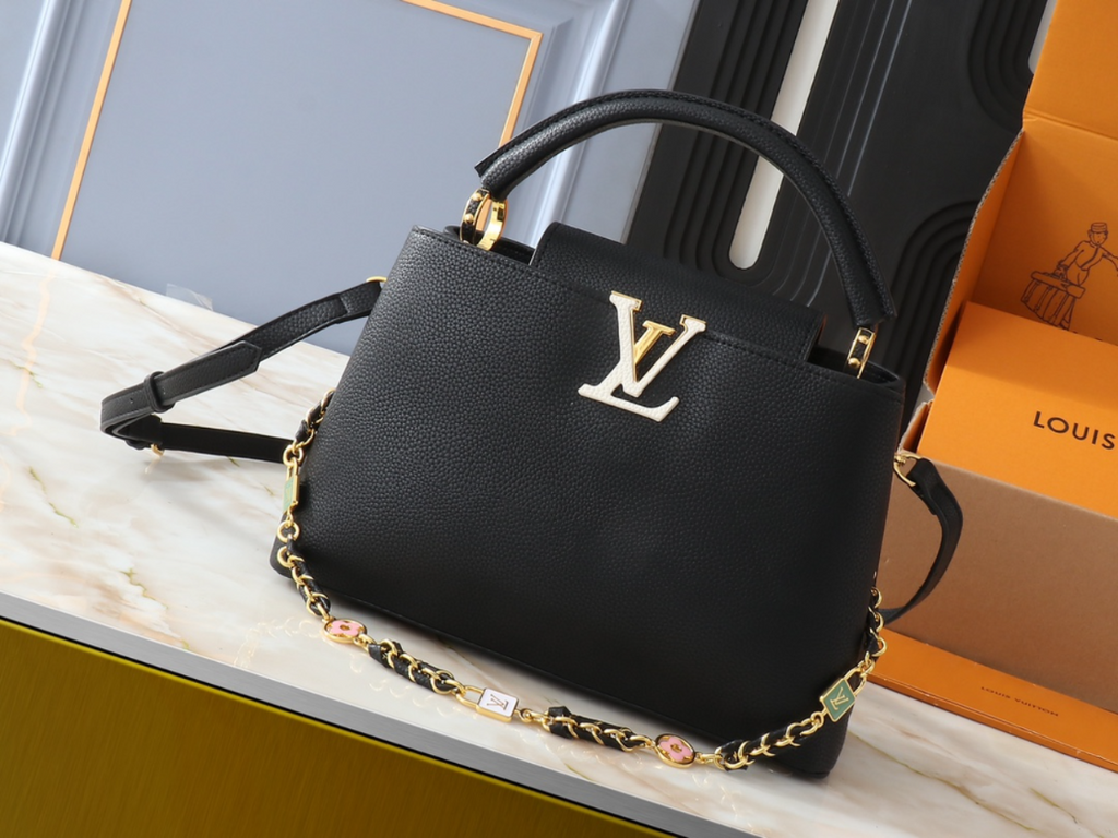 Black/White Handbag for Women 31.5x20.0x11.0cm LEM512