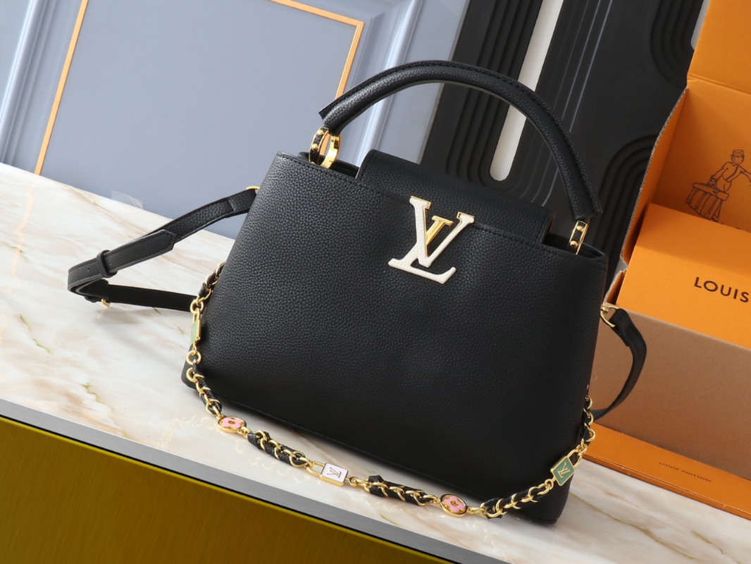 Black/White Handbag for Women 31.5x20.0x11.0cm LEM512