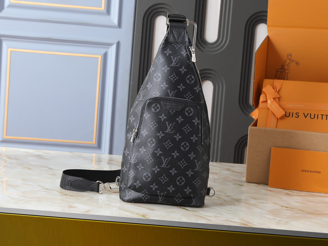 Black/Brown Crossbody Bag for Women 20*42*6cm LEM331