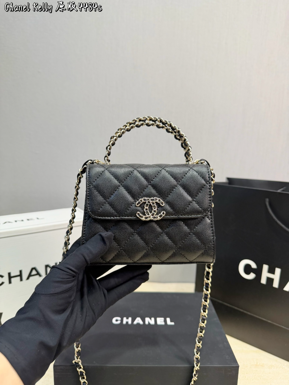 Black/White Handbag for Women 18x10x4.5cm CEM306