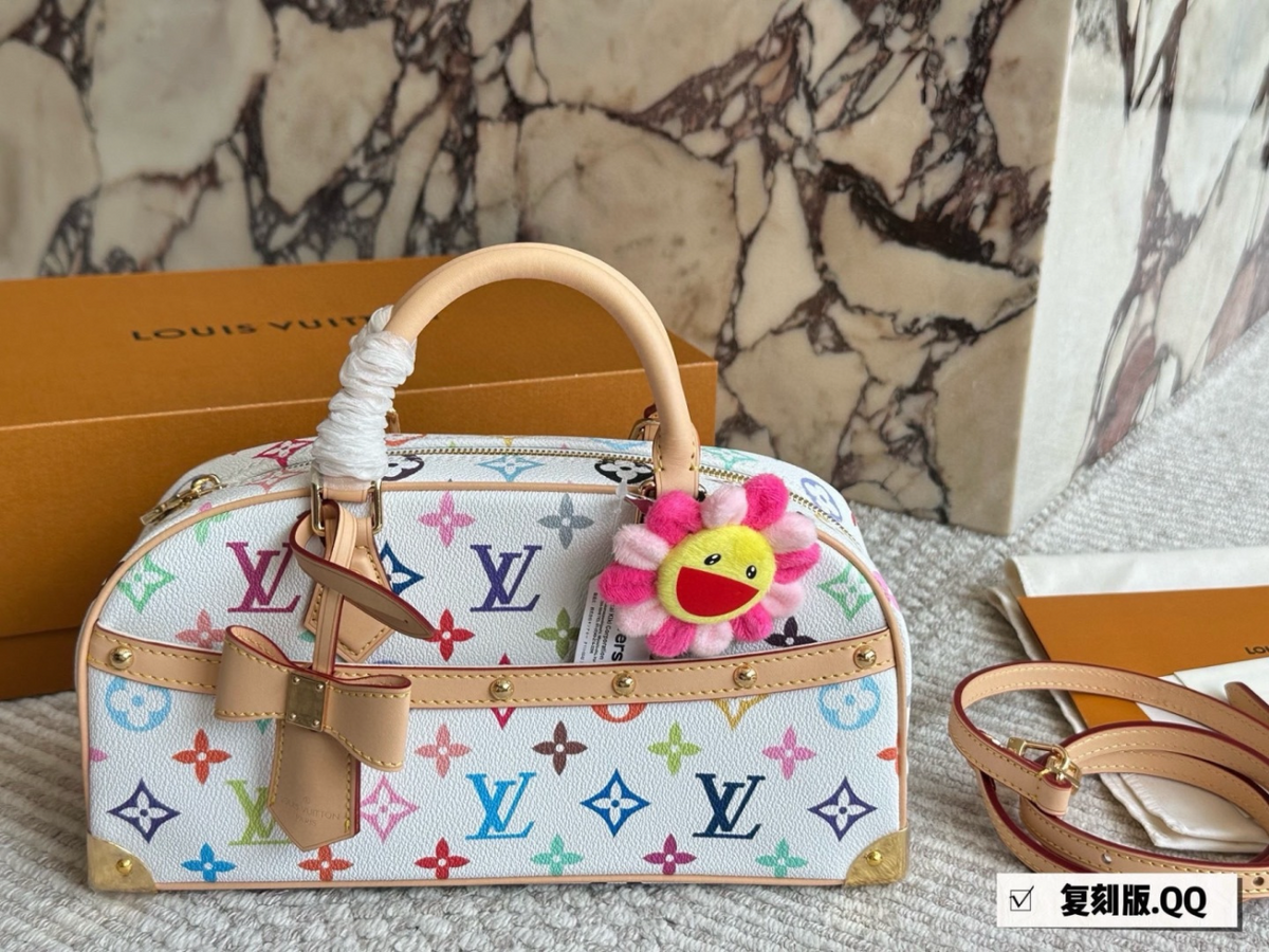 White/Brown Handbag for Women 27*19cm LEM517
