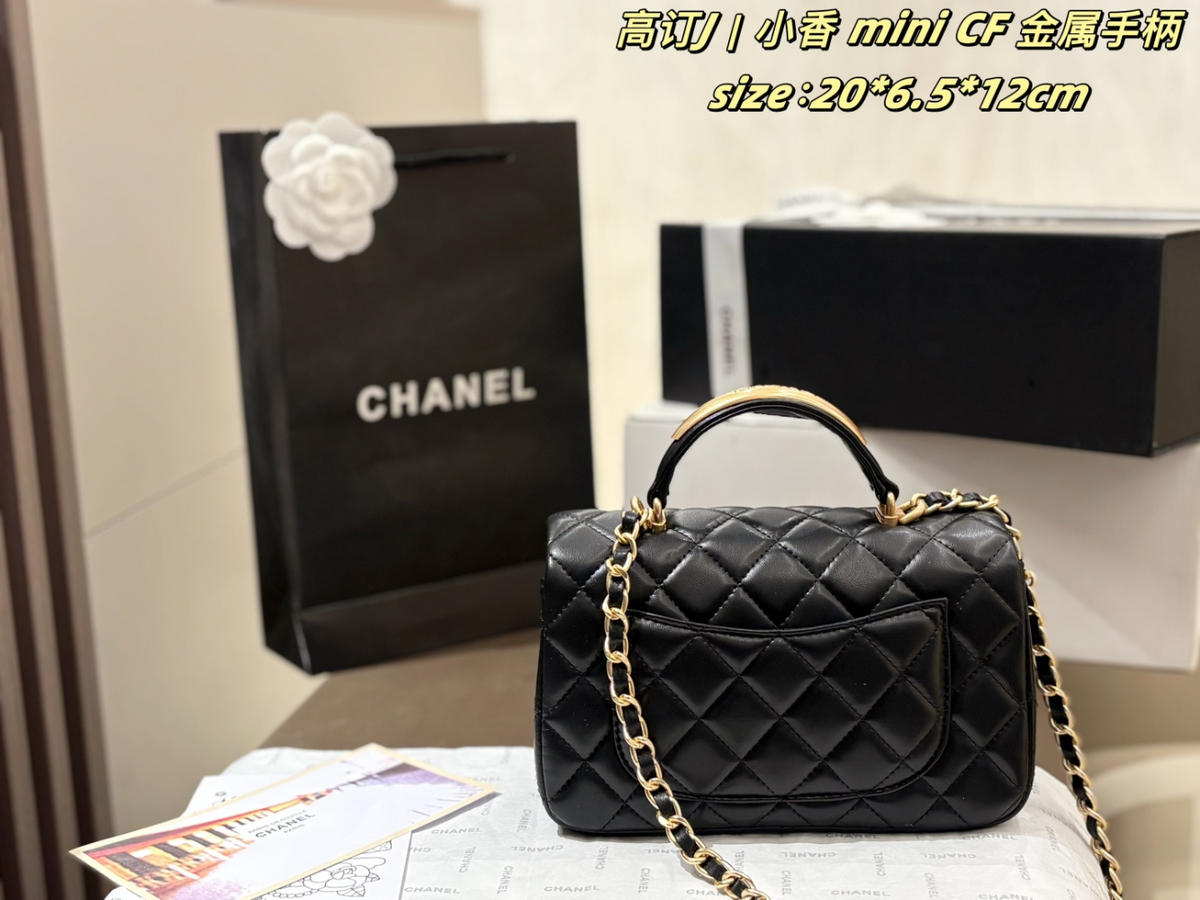 Black/White Handbag for Women 20*6.5*12cm CEM266