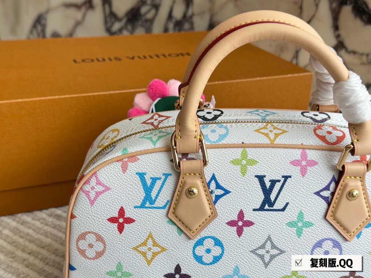 White/Brown Handbag for Women 27*19cm LEM517