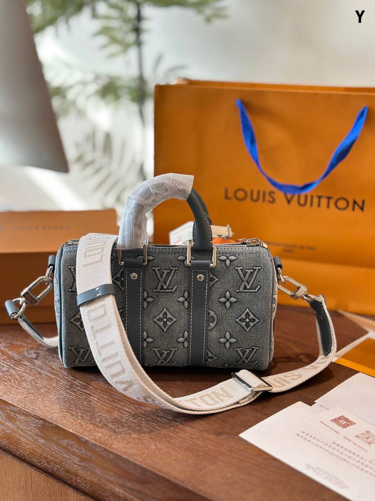 Designer Blue Handbag for Women LEM362