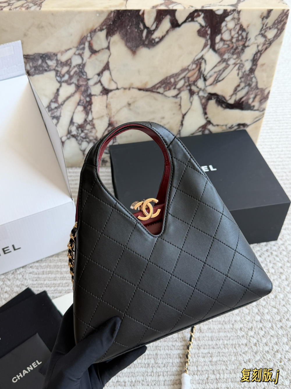Black/White Handbag for Women 23*25cm CEM309