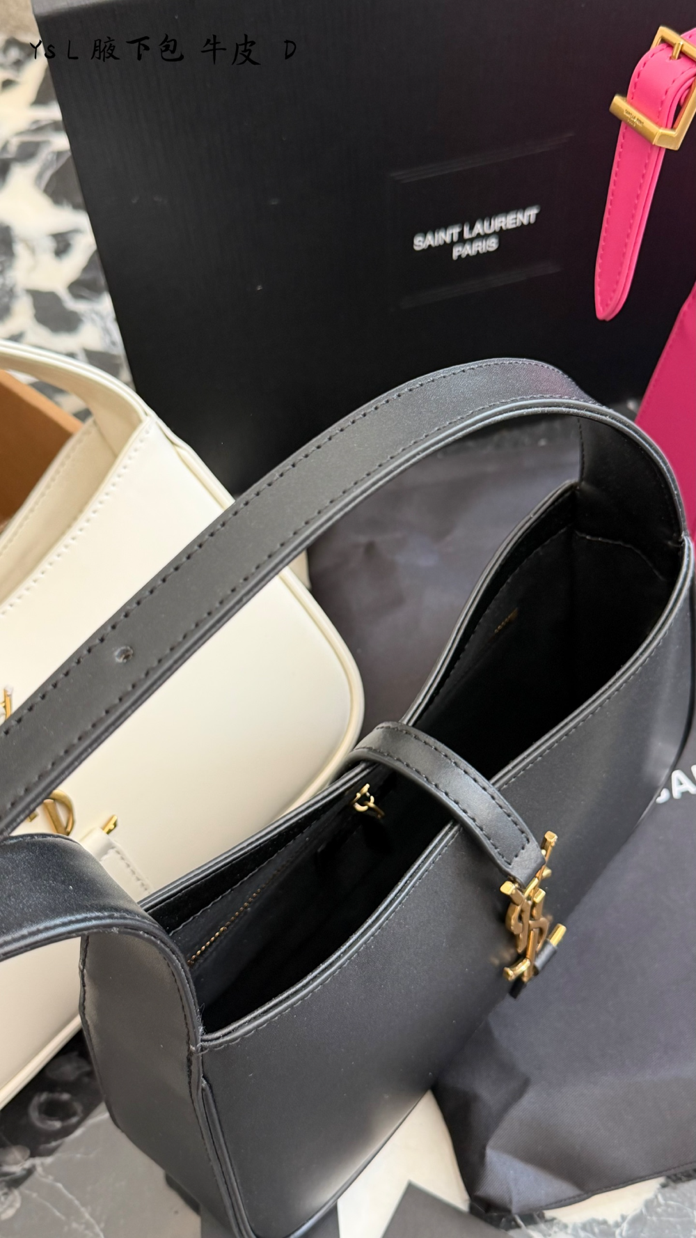 Black/White Handbag for Women 25x6x14cm SEM15