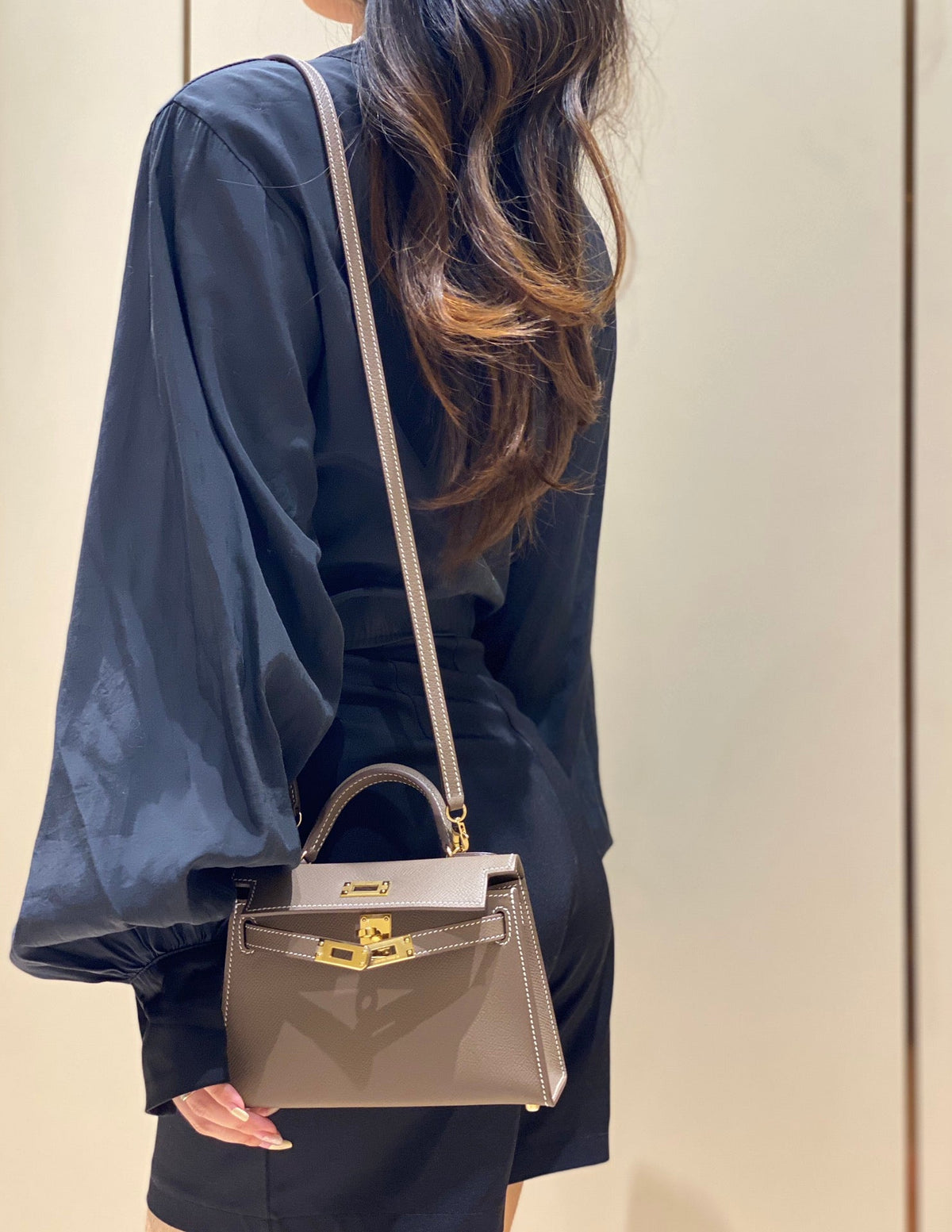 Genuine Leather Crossbody Bag for Women 19cm HEM93