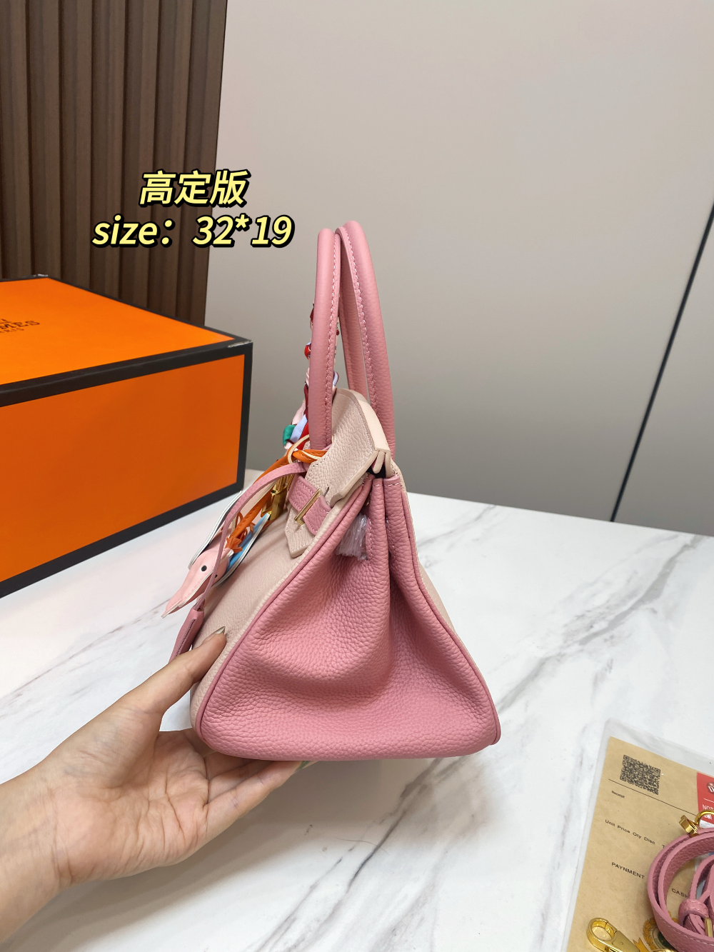 Black/White Handbag for Women 32*19cm HEM120
