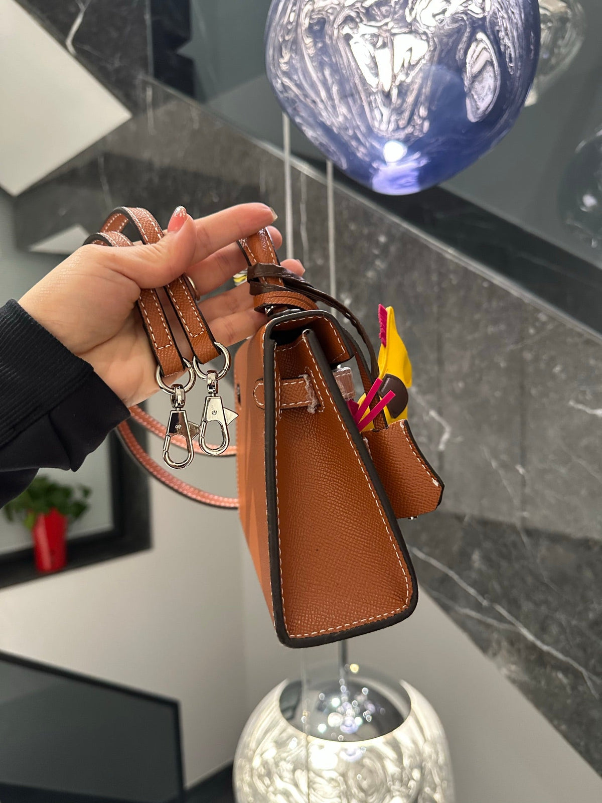 Designer Genuine Leather Crossbody Bag for Women 20cm HEM95