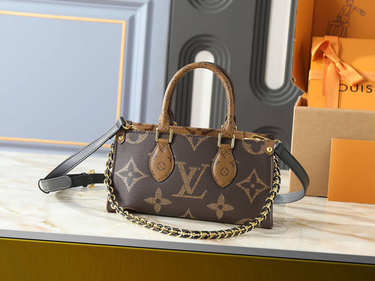 Black/Brown Handbag for Women 25.0x13.0x10.0cm LEM433